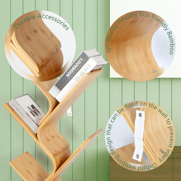 8-Tier Bamboo Tree Bookshelf