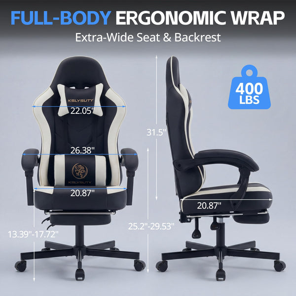 High Back Ergonomic Gaming Chair with Pocket Spring Cushion
