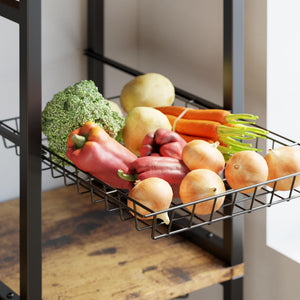 Baker's Rack with Cabinets & Power Outlet