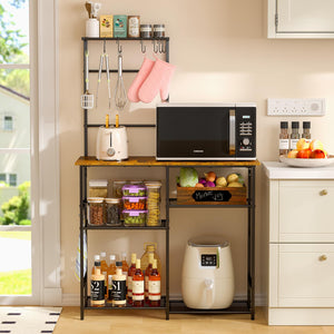 6-Tier Baker's Rack with Storage Adjustable Shelves and 10 S-Hooks
