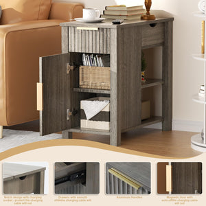 End Table with Charging Station & Storage