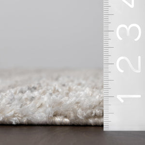 Ivory Shag Tasseled Area Rug 9x12