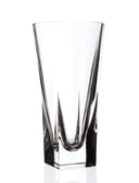 Clear Crystal Glass Flower Vase - Square Bottom Round Opening