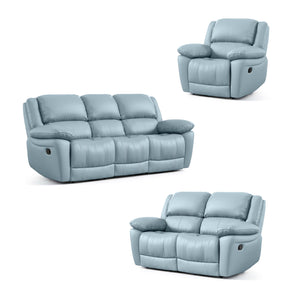3-Piece Recliner Sofa Set – Leather Sectional with Loveseat & Arm Chair