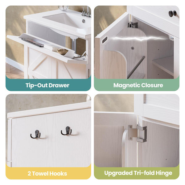 30-Inch Bathroom Vanity with Integrated Ceramic Sink