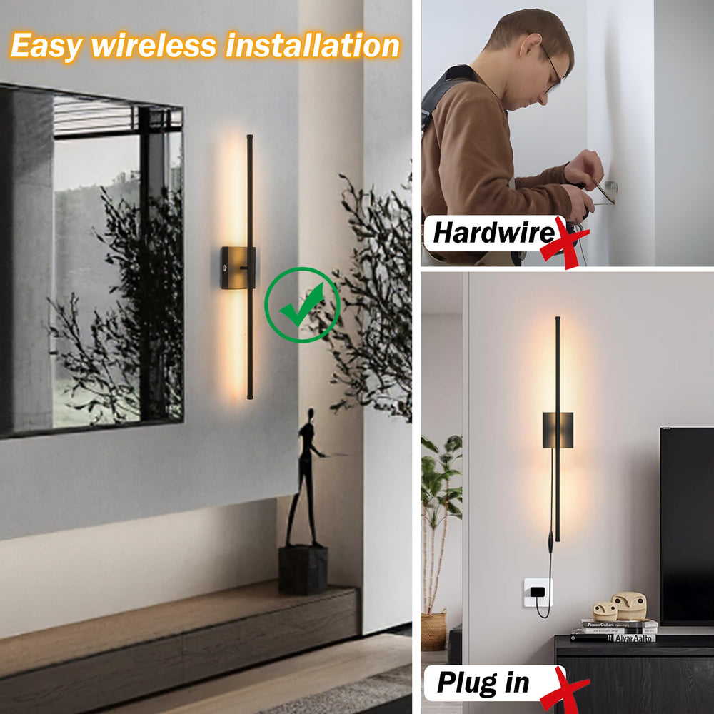 Rechargeable Wall Sconces Set of 2 with Remote Control