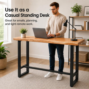 Industrial Pine Wood Bar Table