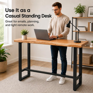 Industrial Pine Wood Bar Table