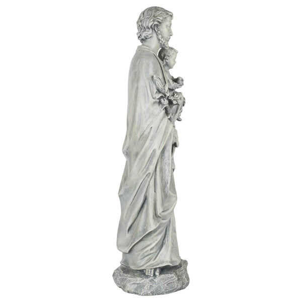 St. Joseph Holding Child Garden Statue – Resin Stone, 20"H