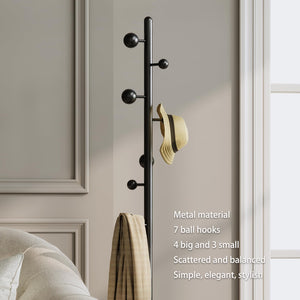 Metal Coat Rack Freestanding with 7 Hooks