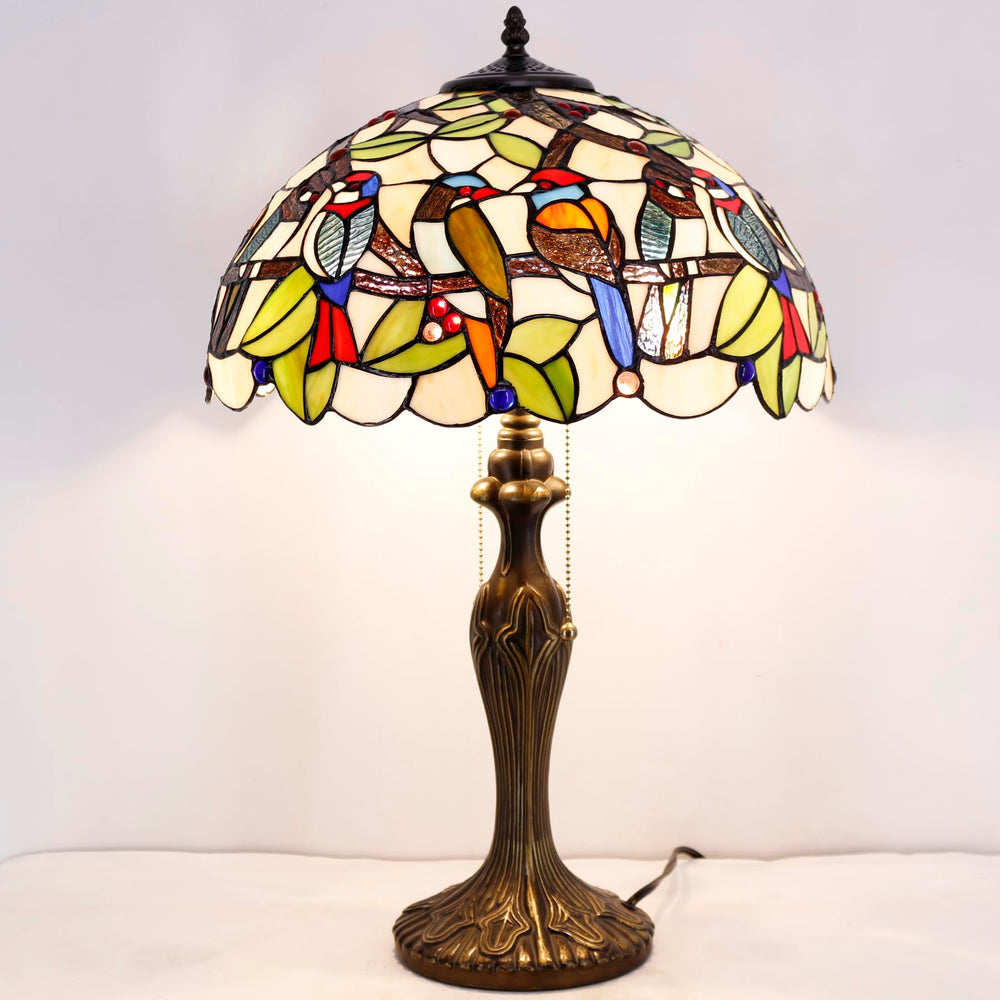 Tiffany Stained Glass Table Lamp – Double Birds