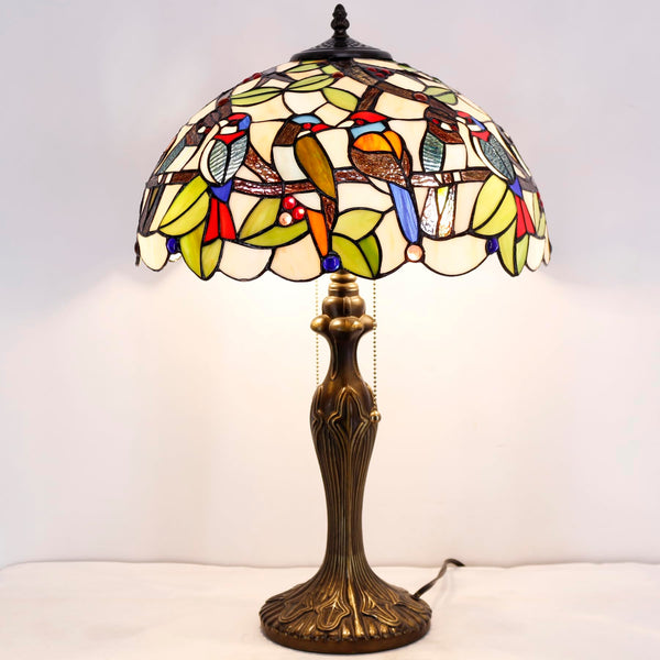 Tiffany Stained Glass Table Lamp – Double Birds