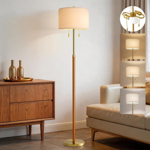 Mid-Century Modern Floor Lamp with 2 Lights