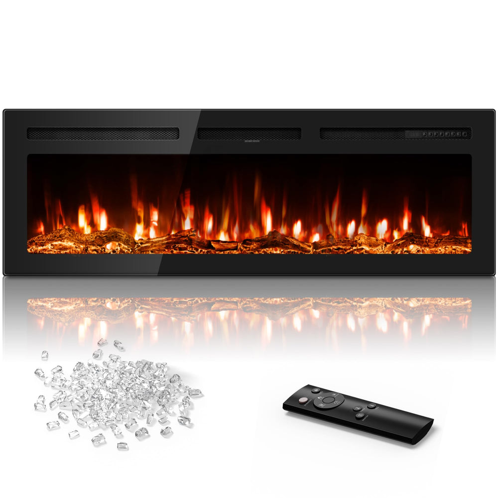 60-Inch Recessed Wall Mount Electric Fireplace