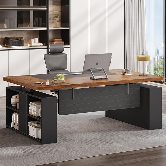 63" Electric Standing Desk with Storage & Power Outlets