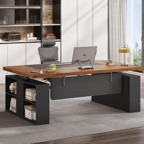63" Adjustable Standing Desk with Storage & Power Outlets