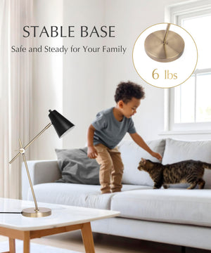 Adjustable Architect Desk Lamp with Metal Base & E26 Bulb