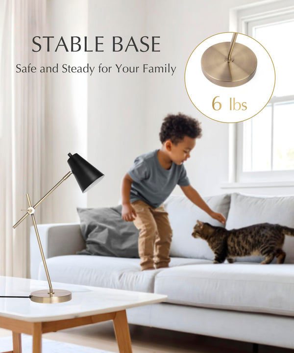 Adjustable Architect Desk Lamp with Metal Base & E26 Bulb
