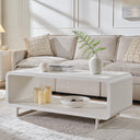 48" 2-Tier Coffee Table with Storage Shelf