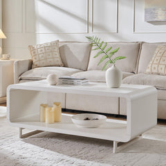 48" 2-Tier Coffee Table with Storage Shelf