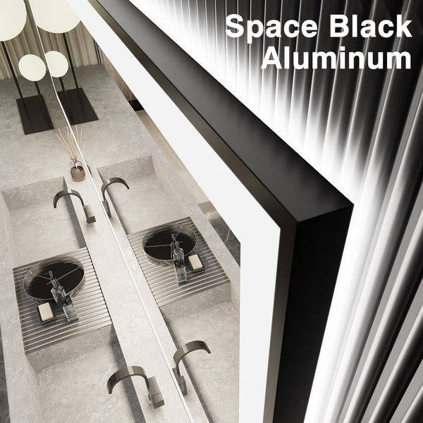 96x36 Large LED Bathroom Mirror with Front & Backlit, Anti-Fog, Dimmable, 3 Color Temperatures