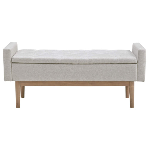 Tufted Storage Bench with Hinged Seat