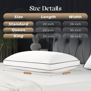 Hotel Collection Down Pillow Set of 2 – Soft Medium Firm Support