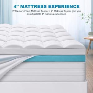 4-Inch Dual Layer Memory Foam Mattress Topper