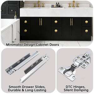 Double Sink Bathroom Vanity with Lighted Mirror