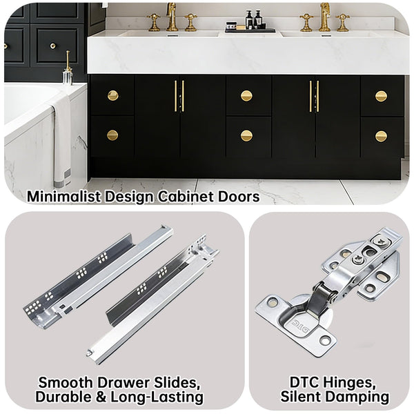 Double Sink Bathroom Vanity with Lighted Mirror