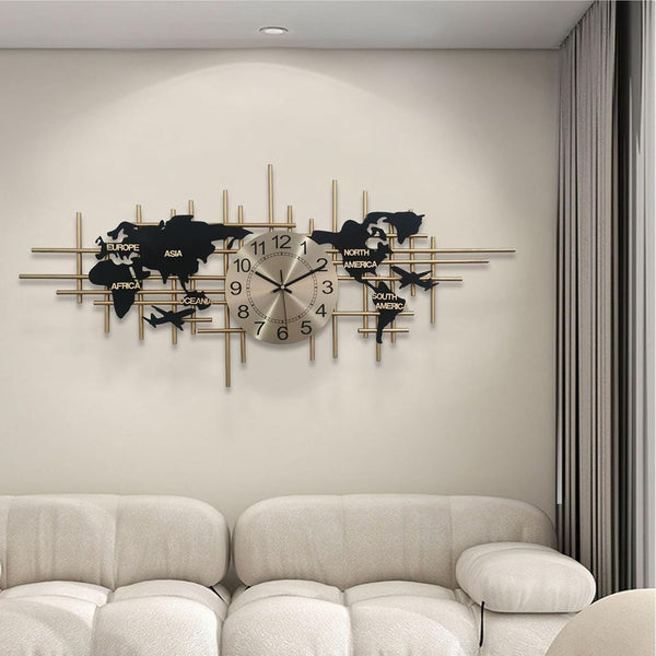 46-Inch Large Metal Wall Clock – Silent, Frameless, Battery Operated