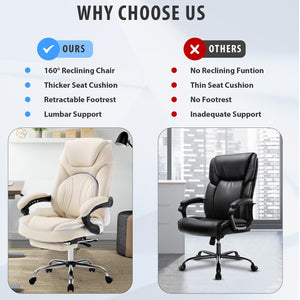 Ergonomic Reclining Office Chair with Footrest