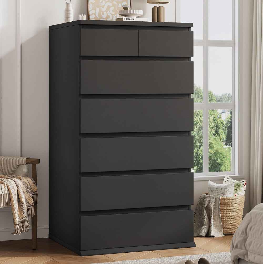 7-Drawer Tall Vertical Dresser with Jewelry Storage