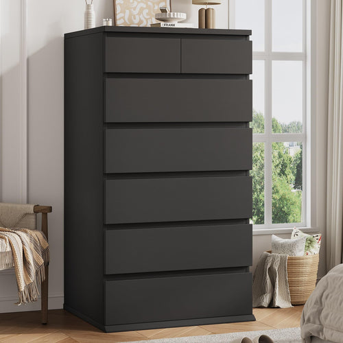 7-Drawer Tall Vertical Dresser with Jewelry Storage