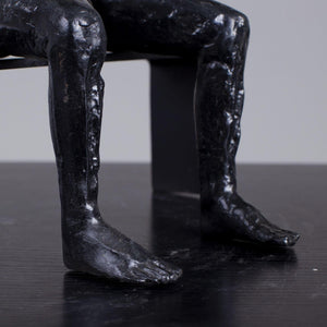 Melancholy Bronze Sculpture – Abstract Figurative Art Statue