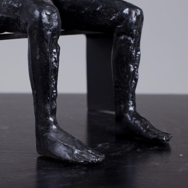 Melancholy Bronze Sculpture – Abstract Figurative Art Statue