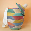 Extra Large Handwoven Wicker Storage Basket with Lid