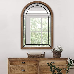 Arched Window Pane Wall Mirror 36x24