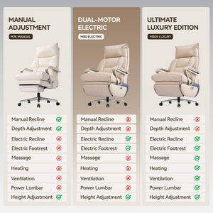Dual Motor Electric Executive Office Chair with Footrest