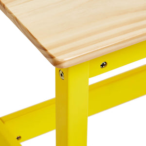 Kids Indoor Picnic Table and Bench Set – Natural Solid Pine Wood