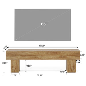 63-Inch Farmhouse TV Stand with Media Console Storage