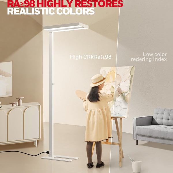 LED Floor Lamp with Eye Protection & Dimmer