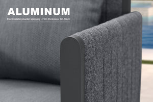 Modern Outdoor Aluminum Patio Dining Chair with Olefin Cushions