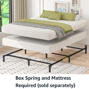 Amazon Basics Metal Bed Frame, 9-Leg Support Base for Box Spring and Mattress, Queen Size, Tool-Free Easy Assembly, 79.5" L x 59.5" W x 7" H, Black