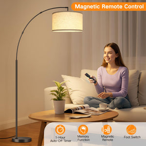 81" Arc Floor Lamp with Remote Control & Foot Switch