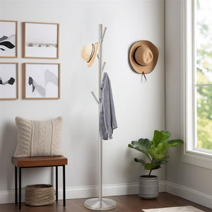 68" Metal Coat Rack Stand with 6 Hooks
