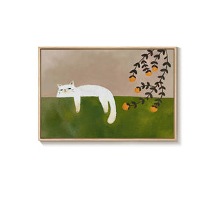 Framed Cat Canvas Wall Art 24x36 Inch