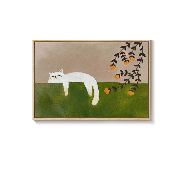 Framed Cat Canvas Wall Art 24x36 Inch