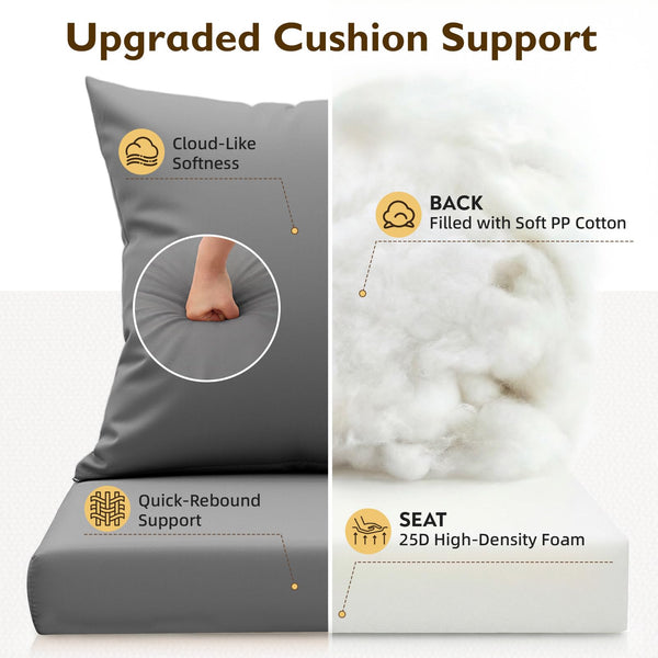 Outdoor Chair Cushions Set of 4 – 24x24 Waterproof Patio Seat & Back Cushions