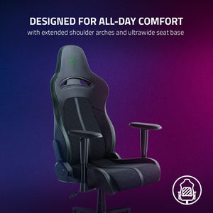 Gaming Chair with Built-In Lumbar Arch & 152° Recline